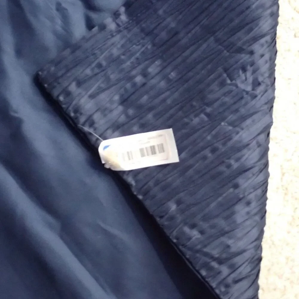 Royal Blue Rouched Textured Satin Euro Pillow Cover 26